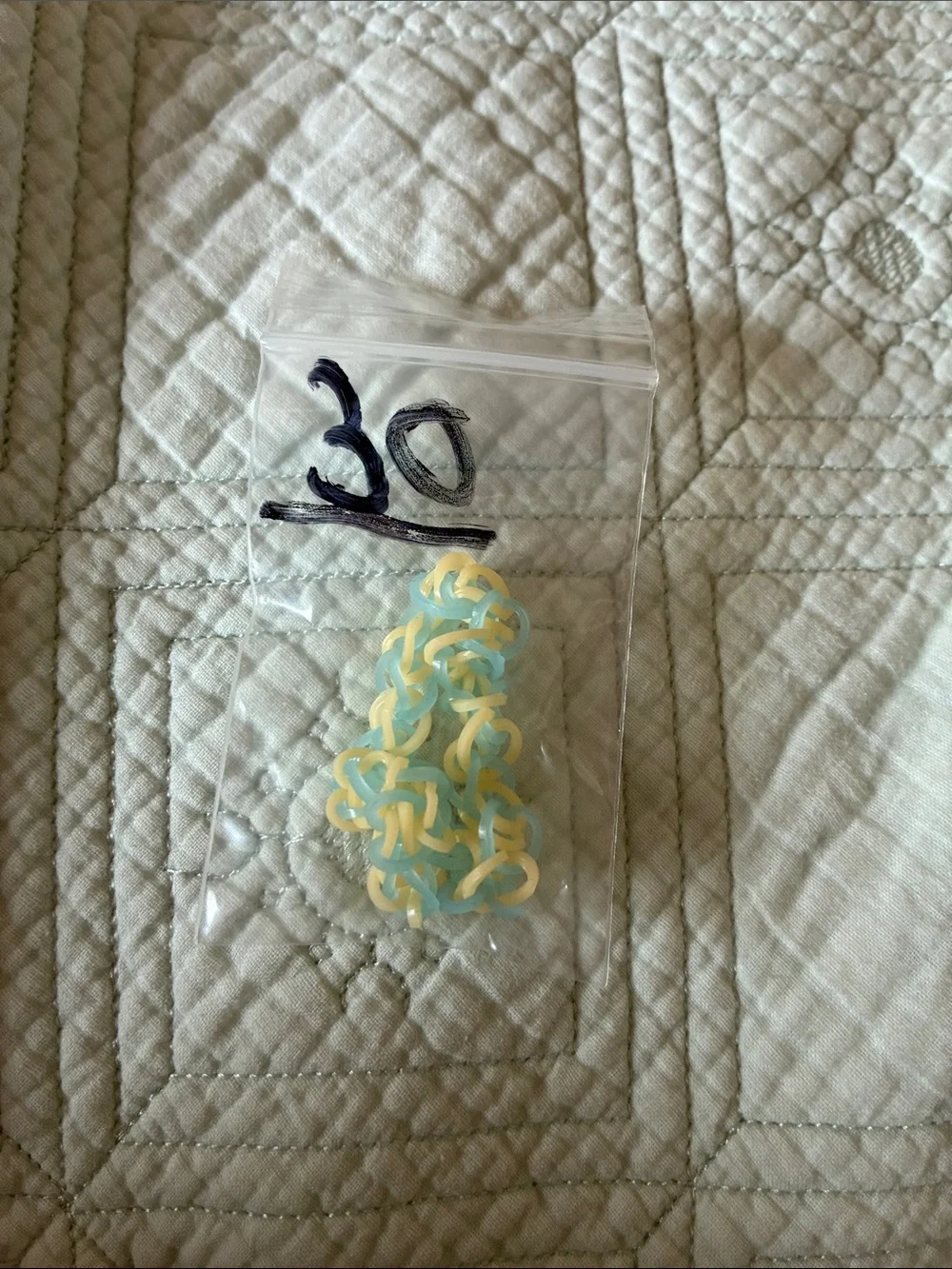 Handmade Small Rubber Band Bracelet - Pastel Yellow & Mint